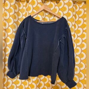 Free People Puff Sleeve Sweatshirt Medium